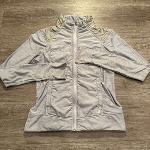 The‎ North Jacket Womens Small Gray Pseudio Puffer Jacket Thumbholes Hybrid